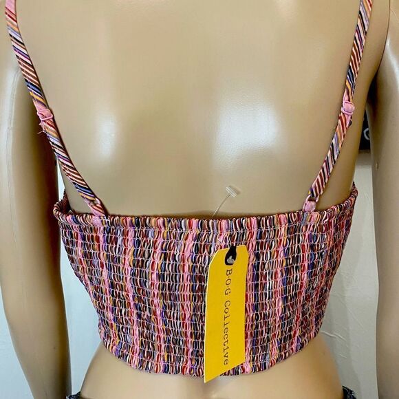 BOG Collective Candy Stripe Crop Tank Size Medium - Picture 3 of 4